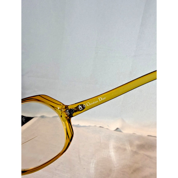 Vtg Christian Dior 2035 Optyl Eyeglass Frames Only Amber Yellow Germany 54-14 main image 2